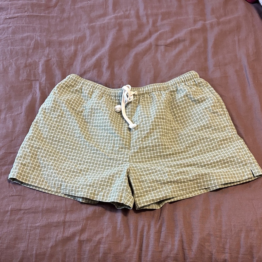 Women's Tan Checkered Shorts